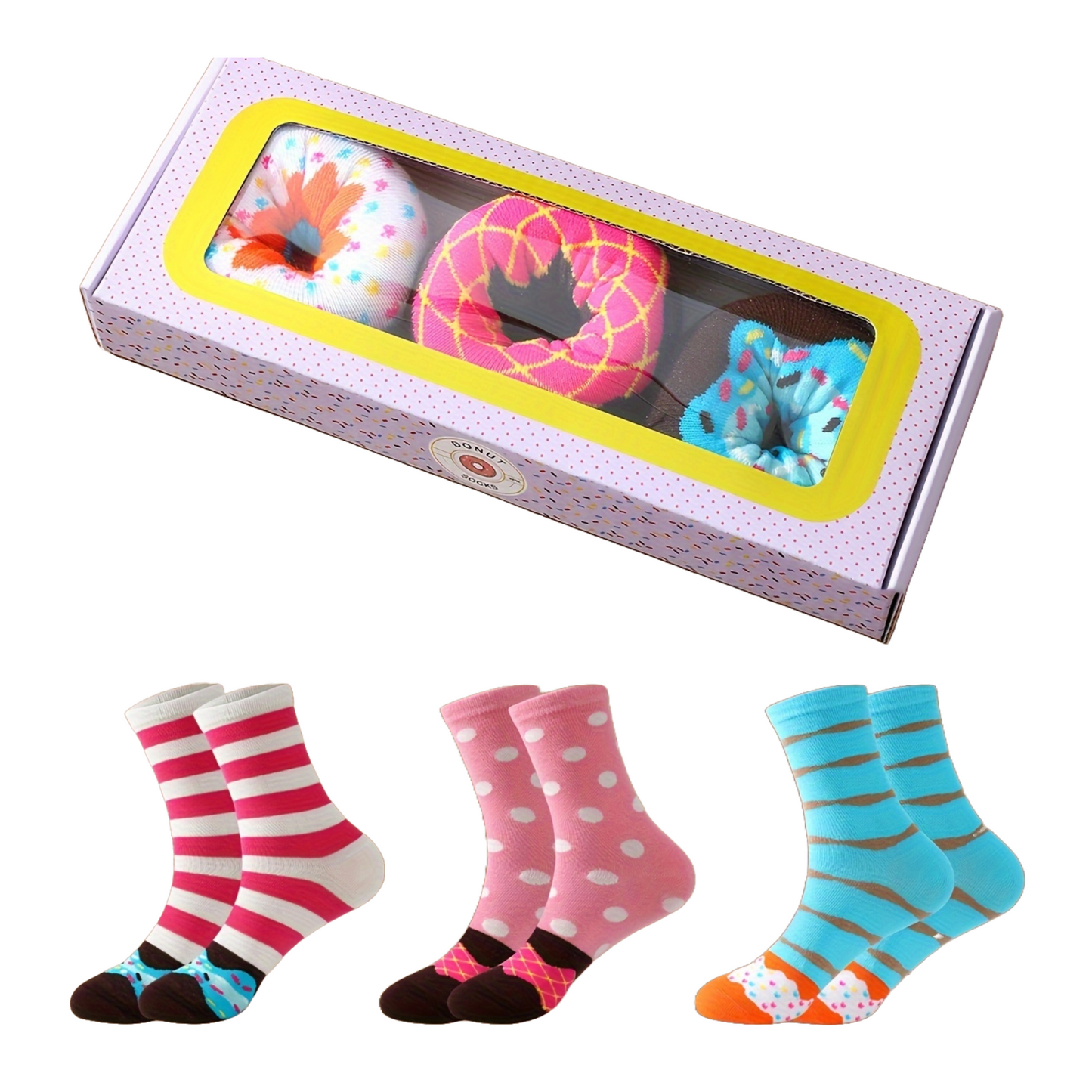 Donut Socken – 3er-Pack