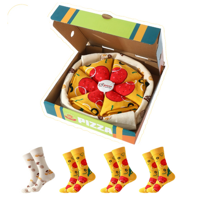 Pizza Socken - 4er Fun Pack